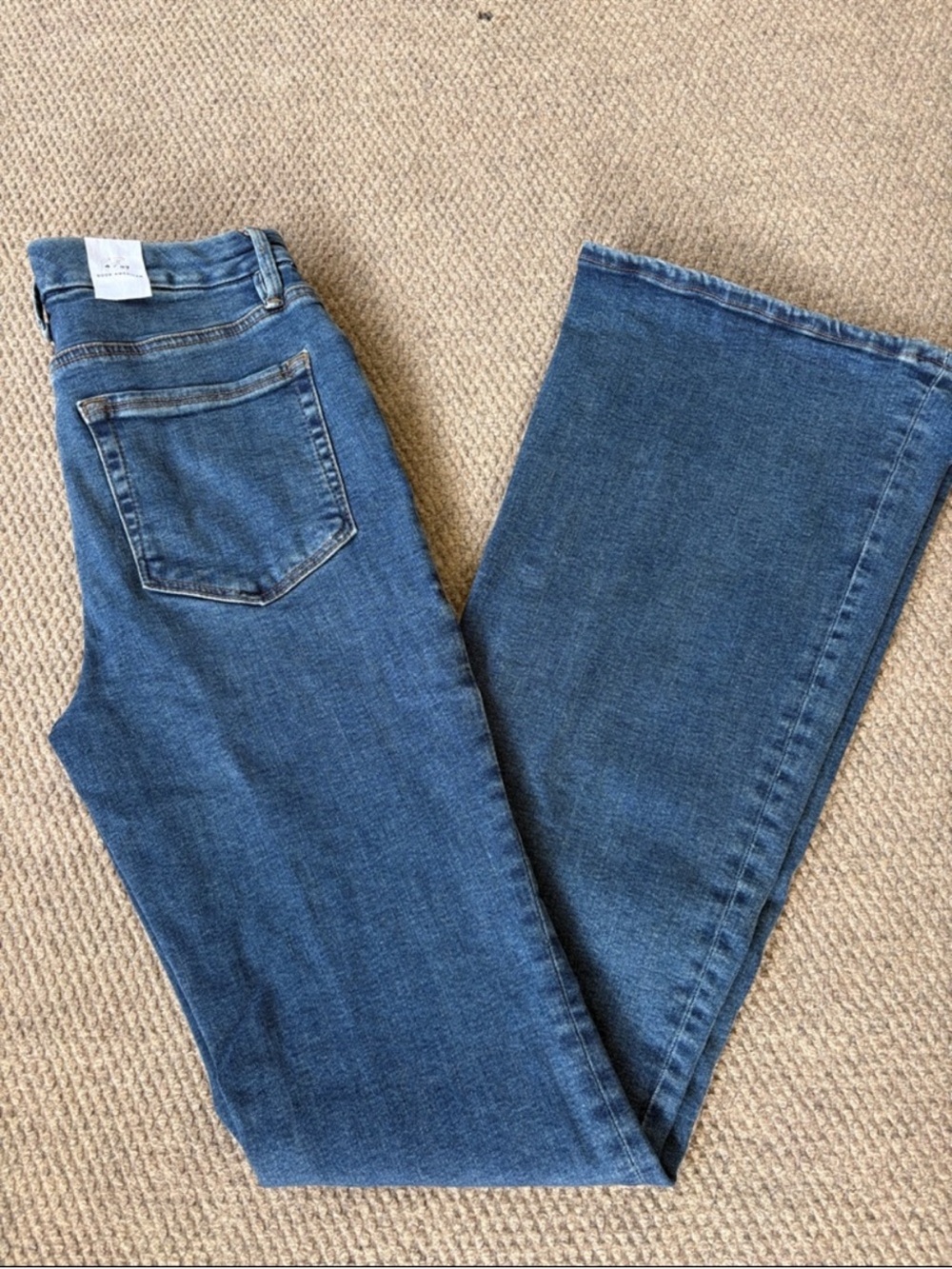 NEW Good American Good Legs Flare Size 4 / 27 Long Inseam